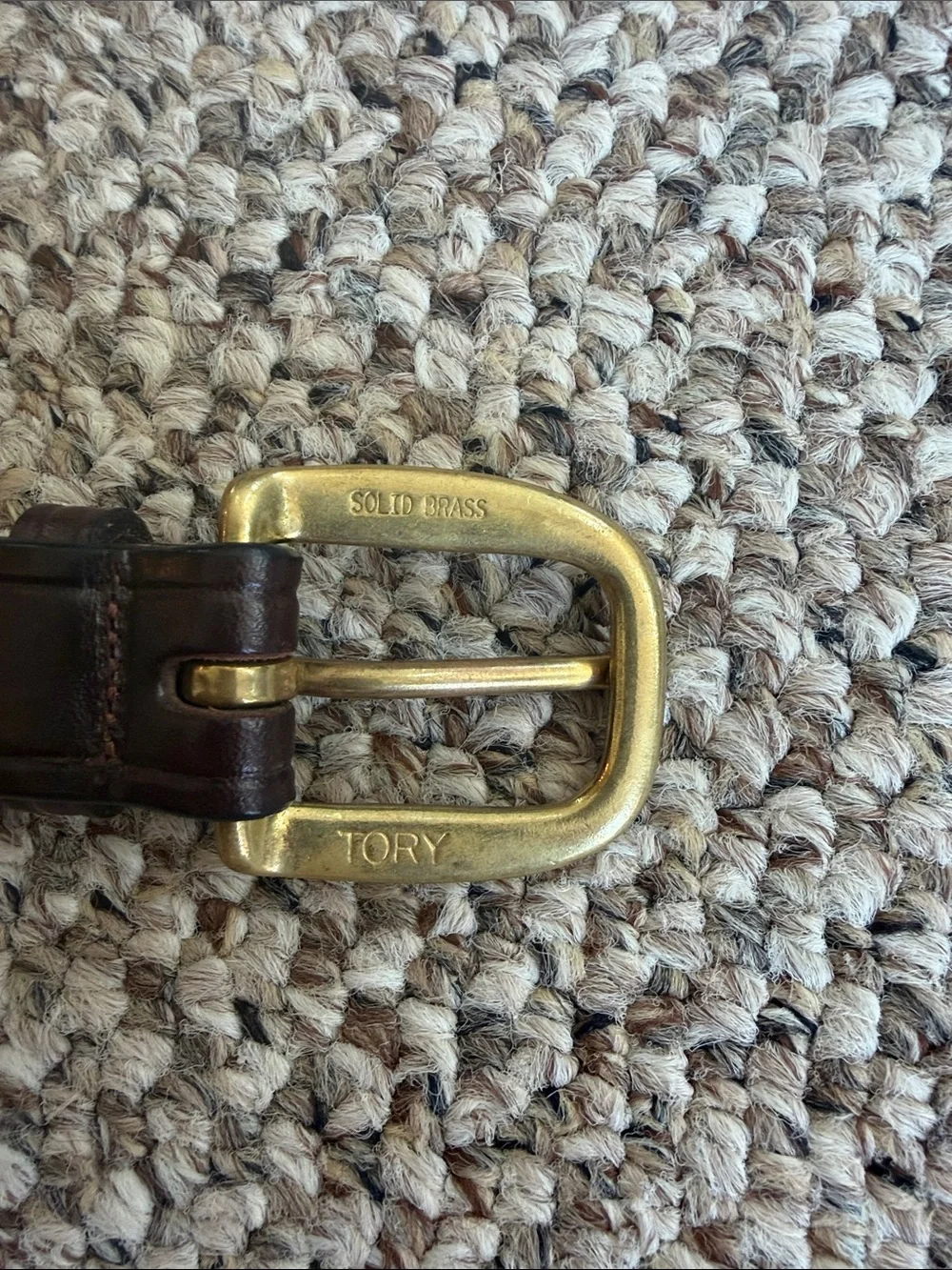 Tory Brown Leather Kids Belt with Solid Brass Buckles and Snaffle Bits